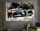 Lewis Hamilton F1 2021 Canvas Print // Lewis Hamilton driving on the Portimao track for the 2021 Portuguese Grand Prix