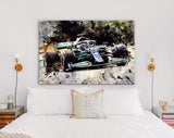 Lewis Hamilton F1 2021 Canvas Print // Lewis Hamilton driving on the Portimao track for the 2021 Portuguese Grand Prix