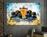 McLaren MCL35M F1 Canvas Print // Lando Norris McLaren MCL35M F1 Formula 1 Formula One Wall Art