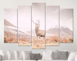 Stag Canvas Print // Portrait of a wild Scottish stag in the Highlands