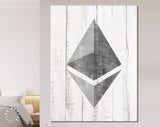 Ethereum Canvas Print // Ethereum Logo on a Grunge Background // Office Wall Decor // Motivational Modern Art