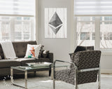 Ethereum Canvas Print // Ethereum Logo on a Grunge Background // Office Wall Decor // Motivational Modern Art