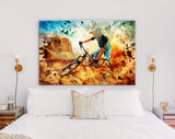 Downhill Canvas Print // MTB Mountain Bike Wall Art // Mountain Biking Dusty Aggressive Turns Downhill Riding // Canvas Wall Art