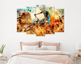 Downhill Canvas Print // MTB Mountain Bike Wall Art // Mountain Biking Dusty Aggressive Turns Downhill Riding // Canvas Wall Art