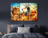 Downhill Canvas Print // MTB Mountain Bike Wall Art // Mountain Biking Dusty Aggressive Turns Downhill Riding // Canvas Wall Art