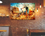 Downhill Canvas Print // MTB Mountain Bike Wall Art // Mountain Biking Dusty Aggressive Turns Downhill Riding // Canvas Wall Art