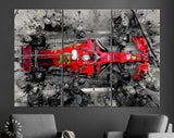 Charles Leclerc F1 2021 Black and Red Canvas Print // Charles Leclerc doing a pitstop in the SF21 at Catalunya // Formula 1 Spanish GP 2021