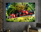 Carlos Sainz and Charles Leclerc F1 Canvas Print // Ferrari SF21 Formula 1 Emilia Romagna Grand Prix Imola Italy