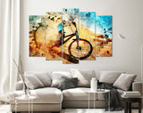 MTB Mountain Bike  Canvas Print // Downhill Wall Art // Mountain Biking Dusty Aggressive Turns Downhill Riding // Canvas Wall Art