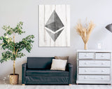 Ethereum Canvas Print // Ethereum Logo on a Grunge Background // Office Wall Decor // Motivational Modern Art