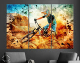 Downhill Canvas Print // MTB Mountain Bike Wall Art // Mountain Biking Dusty Aggressive Turns Downhill Riding // Canvas Wall Art