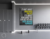 Rocky Quote Canvas // It Ain't About How Hard You Hit It's About How Hard You Can Get Hit And Keep Moving Forward // Gym and Office Wall Art