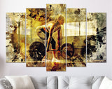 Fitness Canvas Print // Fitness Model Performing Weight Lifting Exercise At Gym // Gym Wall Decor