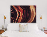 Dark Caramel Canvas Print // Abstract Liquid Texture Wall Decor // Luxury Abstract Canvas Wall Art