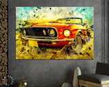 Ford Mustang Canvas Print // 1969 Ford Mustang Mach 1 Canvas Wall Decor // Car Tuning Wall Art // Quality Performance Tuning & Styling parts