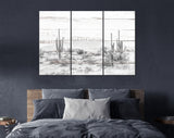 Arizona Desert Canvas Print // Arizona Desert White Wood Texture Canvas Print // The Four Peaks and Saguaros // Central Arizona Desert