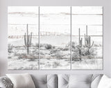 Arizona Desert Canvas Print // Arizona Desert White Wood Texture Canvas Print // The Four Peaks and Saguaros // Central Arizona Desert