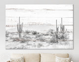 Arizona Desert Canvas Print // Arizona Desert White Wood Texture Canvas Print // The Four Peaks and Saguaros // Central Arizona Desert