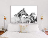 Wild Horses Canvas Print // Farmhouse Wall Art // Black and White Wall Decor