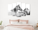 Wild Horses Canvas Print // Farmhouse Wall Art // Black and White Wall Decor