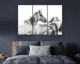 Wild Horses Canvas Print // Farmhouse Wall Art // Black and White Wall Decor