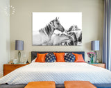 Wild Horses Canvas Print // Farmhouse Wall Art // Black and White Wall Decor