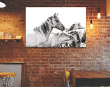 Wild Horses Canvas Print // Farmhouse Wall Art // Black and White Wall Decor