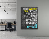 Fyodor Dostoevsky Canvas Print // Your Worst Sin Is That You Have Destroyed And Betrayed Yourself For Nothing // Office and Home Wall Art