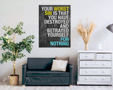 Fyodor Dostoevsky Canvas Print // Your Worst Sin Is That You Have Destroyed And Betrayed Yourself For Nothing // Office and Home Wall Art