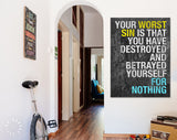 Fyodor Dostoevsky Canvas Print // Your Worst Sin Is That You Have Destroyed And Betrayed Yourself For Nothing // Office and Home Wall Art