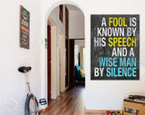 Pythagoras Canvas Print // A Fool Is Known By His Speech And A Wise Man By Silence // Office and Home Wall Art