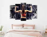 Fitness Canvas Print // Fitness Woman works out with Dumbbells // Gym Wall Decor