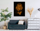 Orange Lion Canvas Print // Home and Office Wall Decor // Motivational Modern Art