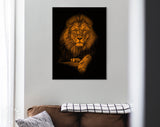 Orange Lion Canvas Print // Home and Office Wall Decor // Motivational Modern Art