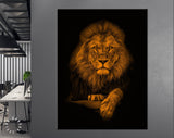 Orange Lion Canvas Print // Home and Office Wall Decor // Motivational Modern Art