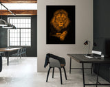 Orange Lion Canvas Print // Home and Office Wall Decor // Motivational Modern Art