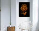 Orange Lion Canvas Print // Home and Office Wall Decor // Motivational Modern Art