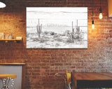 Arizona Desert Canvas Print // Arizona Desert White Wood Texture Canvas Print // The Four Peaks and Saguaros // Central Arizona Desert