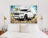 RAM 1500 Canvas Print //  White Truck // Truck of the Year Canvas Wall Decor // Car Tuning // Quality Performance Tuning & Styling parts