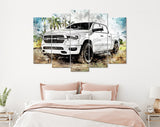 RAM 1500 Canvas Print //  White Truck // Truck of the Year Canvas Wall Decor // Car Tuning // Quality Performance Tuning & Styling parts