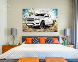 RAM 1500 Canvas Print //  White Truck // Truck of the Year Canvas Wall Decor // Car Tuning // Quality Performance Tuning & Styling parts