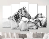 Wild Horses Canvas Print // Farmhouse Wall Art // Black and White Wall Decor