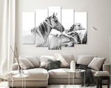 Wild Horses Canvas Print // Farmhouse Wall Art // Black and White Wall Decor