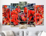 Leclerc F1 Canvas Print // Charles Leclerc doing a pitstop with the Ferrari SF21 during the Styrian GP // Styrian Grand Prix