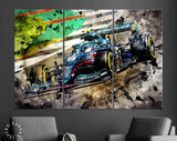 Sebastian Vettel F1 Canvas Print // Sebastian Vettel Aston Martin AMR21 // Formula 1 British Grand Prix