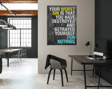 Fyodor Dostoevsky Canvas Print // Your Worst Sin Is That You Have Destroyed And Betrayed Yourself For Nothing // Office and Home Wall Art