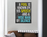 Pythagoras Canvas Print // A Fool Is Known By His Speech And A Wise Man By Silence // Office and Home Wall Art