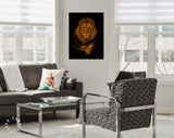 Orange Lion Canvas Print // Home and Office Wall Decor // Motivational Modern Art