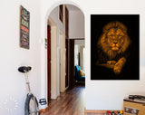 Orange Lion Canvas Print // Home and Office Wall Decor // Motivational Modern Art