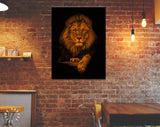 Orange Lion Canvas Print // Home and Office Wall Decor // Motivational Modern Art